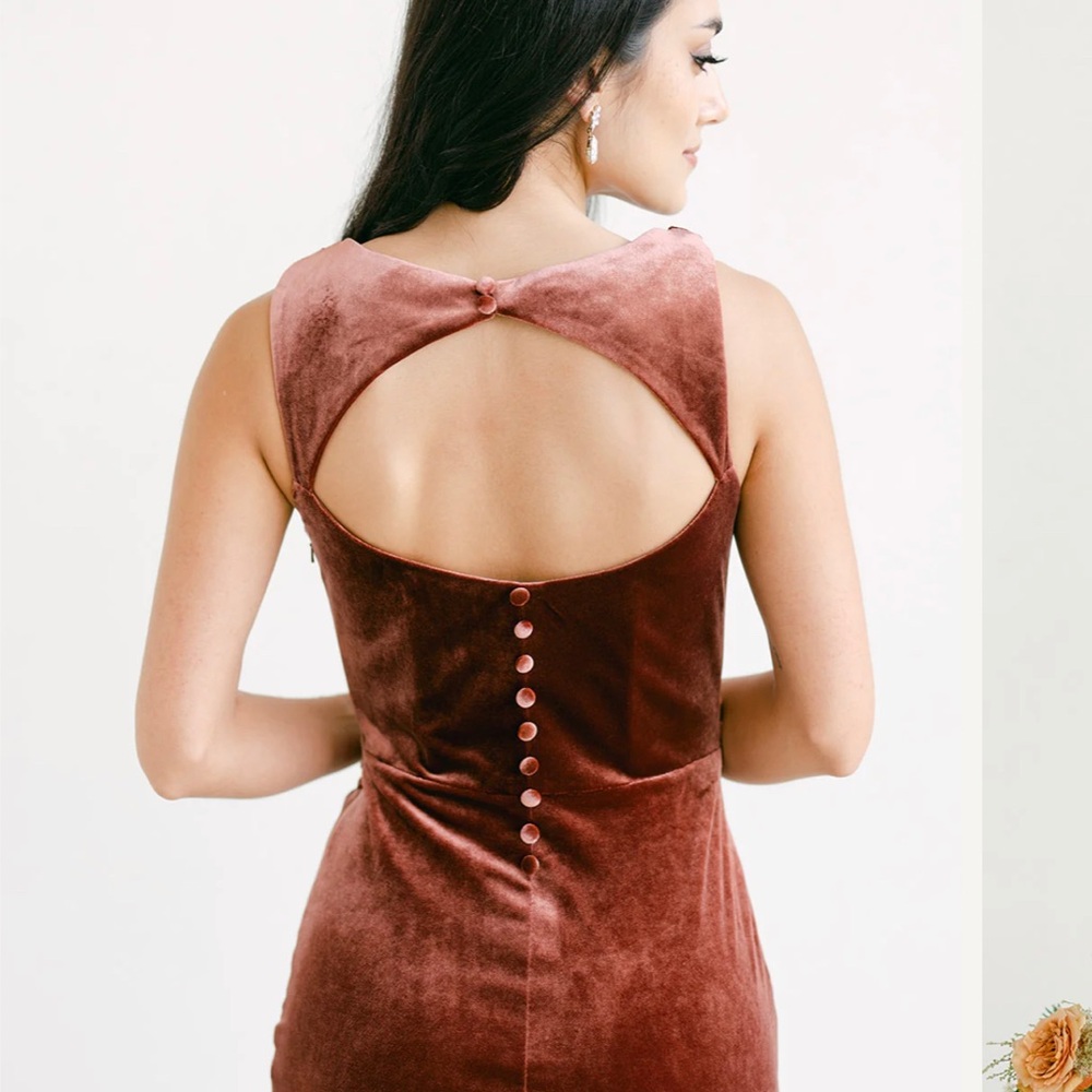NWT revelry velvet faith dress color Terracotta size 8